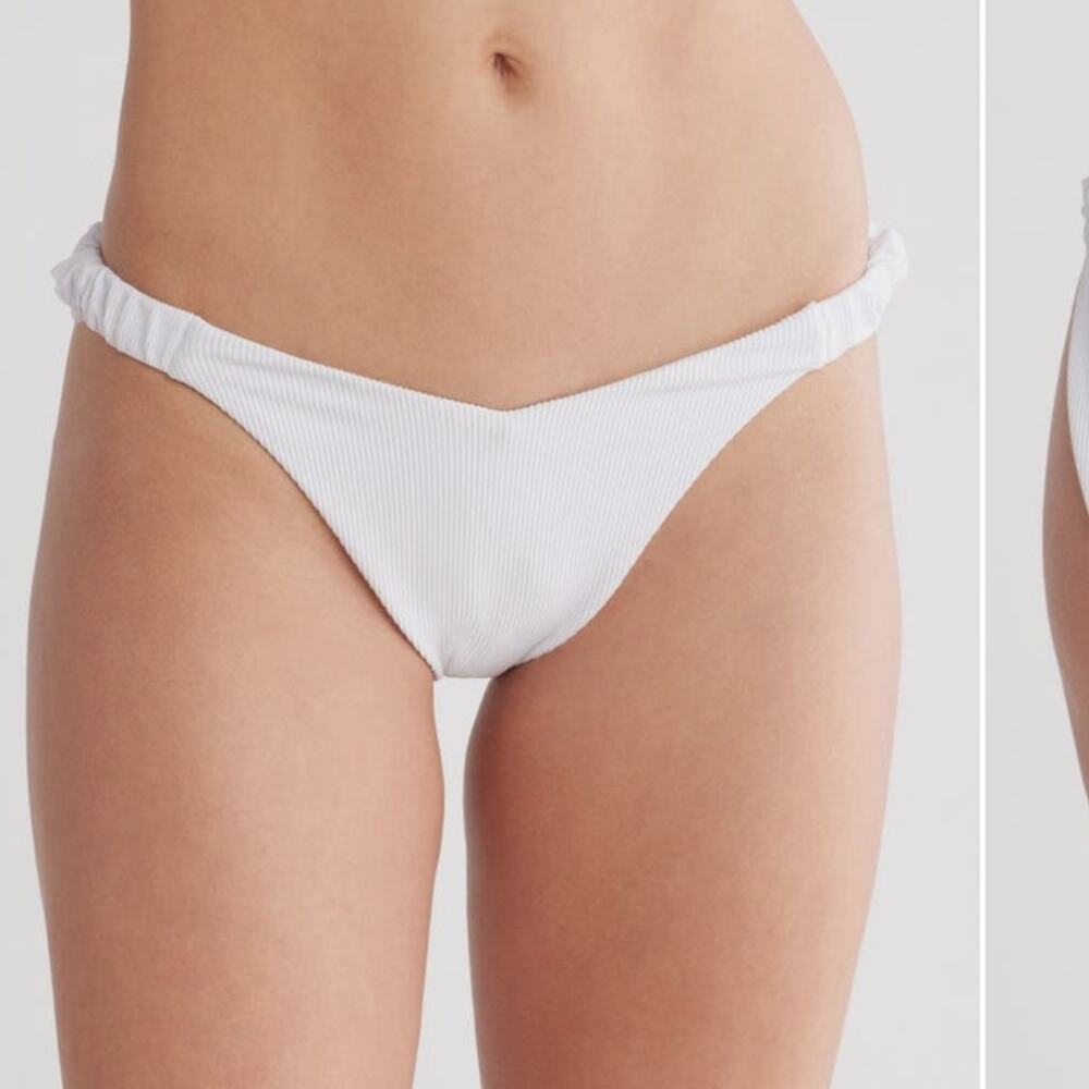 Beach Riot Phoebe White High Cut Bikini Bottom NWT